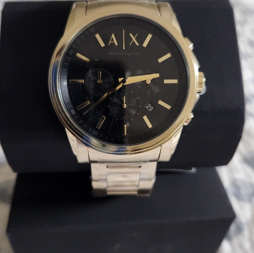 New Men's Armani Exchange Ax Chrono Gold watch